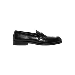 Dsquared2 Leren Mocassins met Metalen Logo Plaat , Black , Heren , Maat: 42 EU