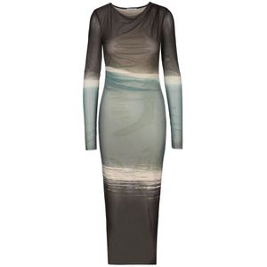 Patrizia Pepe, Dames, Jurken, Veelkleurig, Maat: XS Polyamide,