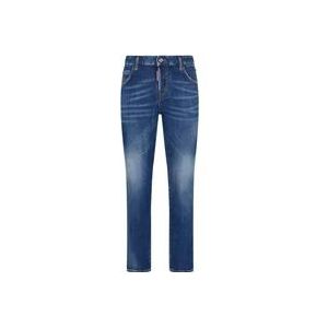 Dsquared2 Blauwe Stretch Denim Jeans , Blue , Dames , Maat: S