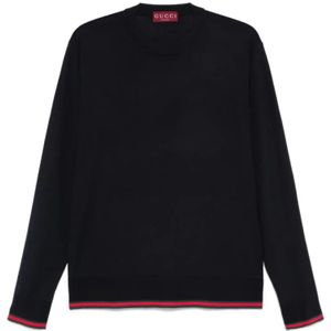 Gucci, Heren, Truien, Blauw, Maat: M Wol,