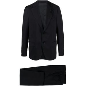 Lardini, Heren, Pakken, Blauw, Maat: 2XL Wol,