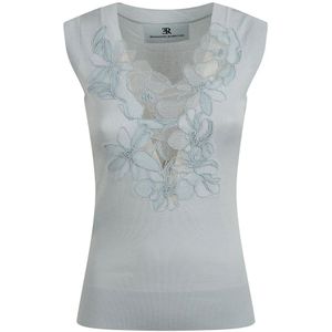 Ermanno Scervino, Dames, Tops, Blauw, Maat: S Katoen,