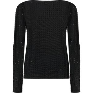 Pinko - Black Limousine - Shirt - Zwart - Transparante Kant