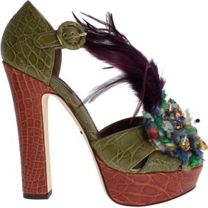 Dolce & Gabbana, Dames, Schoenen, Groen, Maat: 40 EU Leer,