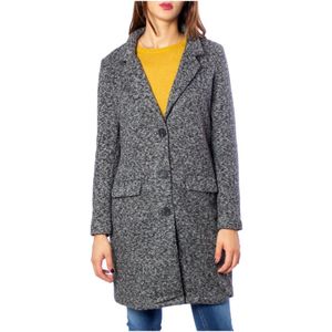 Jacqueline de Yong, Dames, Mantels, Grijs, Maat: 2XS Katoen,