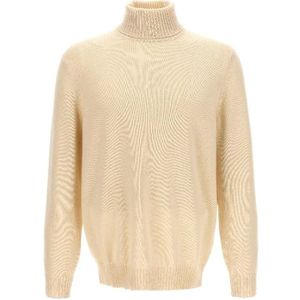 Brunello Cucinelli, Heren, Truien, Beige, Maat: L Kasjmier,