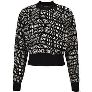 Versace Jeans Couture - Trui - Zwart/Wit - Knitwear - Lange Mouw
