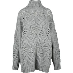 Sportmax, Dames, Truien, Grijs, Maat: M Wol,