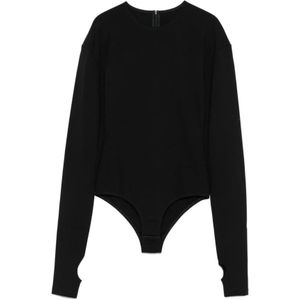 MM6 Maison Margiela, Dames, Tops, Zwart, Maat: M Viscose,