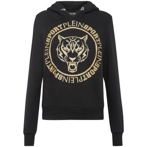 Plein Sport, Dames, Sweatshirts & Hoodies, Zwart, Maat: XS Katoen,
