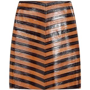 Fendi, Dames, Rokken, Bruin, Maat: M Leer,