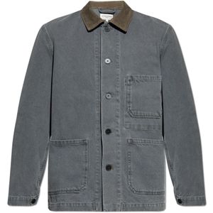 Officine Générale, Heren, Jassen, Grijs, Maat: S Corduroy,