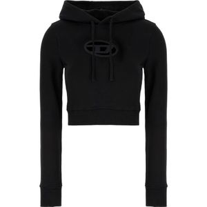 Diesel, Dames, Sweatshirts & Hoodies, Zwart, Maat: XS Katoen,