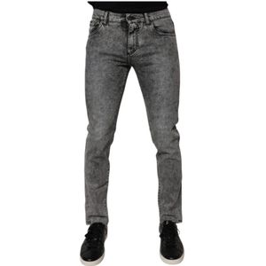 Dolce & Gabbana - Donkergrijze Slim Fit Denim Jeans - Heren
