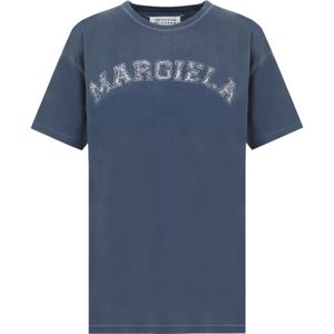 Maison Margiela, Dames, Tops, Blauw, Maat: XS Katoen,