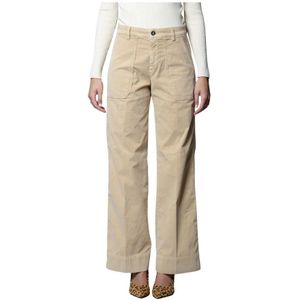 Mason's, Dames, Broeken, Beige, Maat: 3XS Katoen,