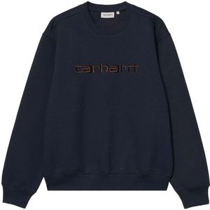Carhartt Wip, Heren, Sweatshirts & Hoodies, Blauw, Maat: M Katoen,