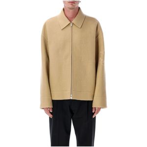 Jil Sander, Heren, Jassen, Beige, Maat: M Wol,