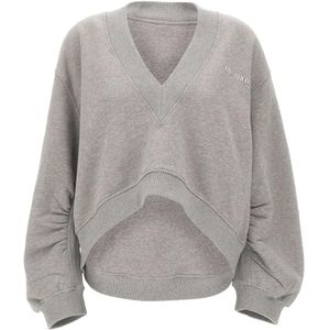 The Attico, Dames, Sweatshirts & Hoodies, Grijs, Maat: 2XS Zijde,
