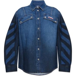 Off White, Heren, Overhemden, Blauw, Maat: L