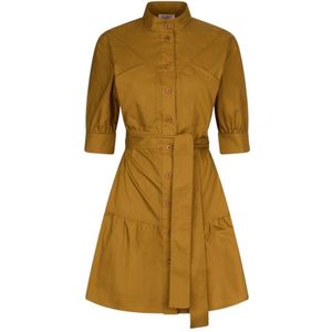 Liu Jo, Dames, Jurken, Bruin, Maat: XS Katoen,