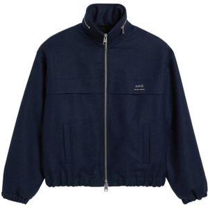 Ami Paris, Heren, Jassen, Blauw, Maat: S Wol,