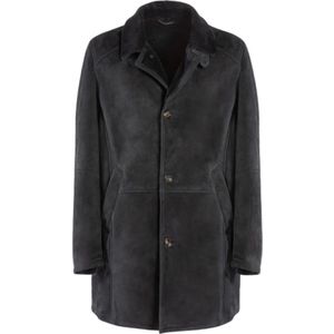 Gimo's, Heren, Mantels, Blauw, Maat: 2XL Suède,