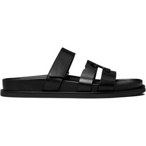 Tory Burch - Ines Sport Slide - Slippers - Zwart - Leer
