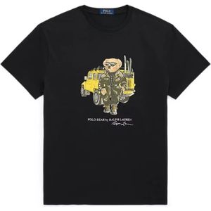 Polo Ralph Lauren - T-shirt - Zwart - Katoen - Polo Bear Print