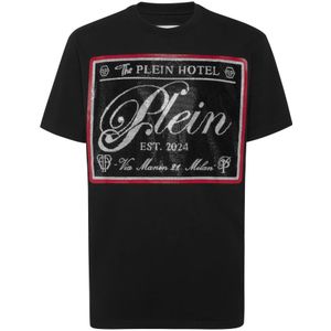 Philipp Plein, Heren, Tops, Zwart, Maat: S Katoen,