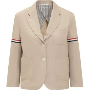 Thom Browne, Dames, Jassen, Beige, Maat: S Katoen,
