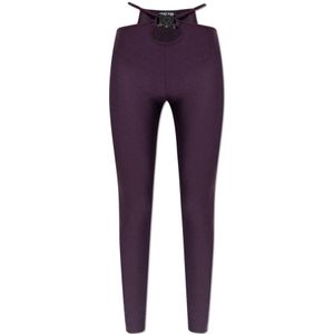 Versace Jeans Couture, Dames, Broeken, Paars, Maat: 2XS