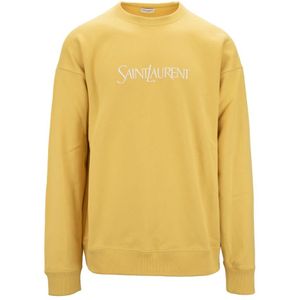 Saint Laurent, Heren, Sweatshirts & Hoodies, Geel, Maat: XL Katoen,