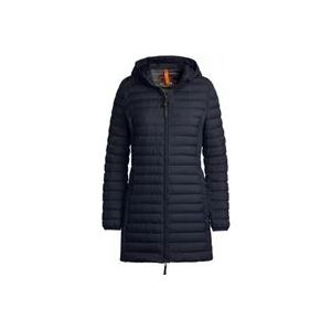 Parajumpers Marineblauwe Irene Gewatteerde Jas met Capuchon , Blue , Dames , Maat: L