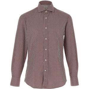 Brunello Cucinelli, Heren, Overhemden, Rood, Maat: L Katoen,