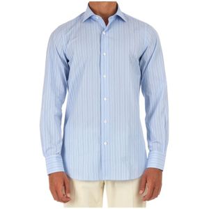 Finamore, Heren, Overhemden, Blauw, Maat: L