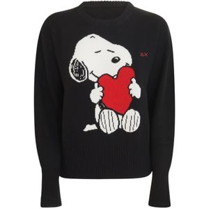 Sun68, Dames, Truien, Zwart, Maat: S Wol,