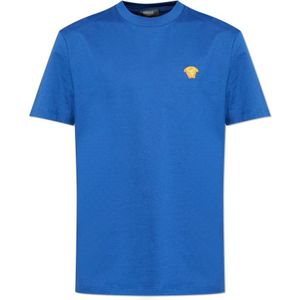 Versace, Heren, Tops, Blauw, Maat: S Katoen,