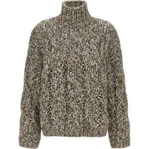 Brunello Cucinelli, Dames, Truien, Beige, Maat: M Wol,