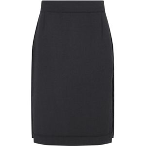 Maison Margiela, Dames, Rokken, Zwart, Maat: 2XS Wol,