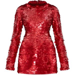 Sportmax, Dames, Jurken, Rood, Maat: XS Leer,