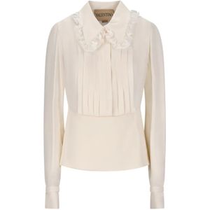 Valentino Garavani, Dames, Blouses & Shirts, Wit, Maat: XS