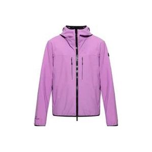 Moncler Roze Paarse Gevoerde Jas met Capuchon , Purple , Heren , Maat: XL