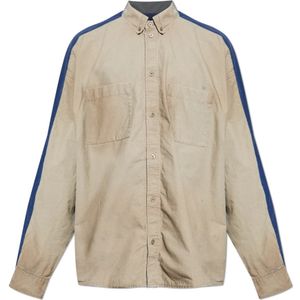 Balenciaga, Heren, Overhemden, Beige, Maat: M Katoen,