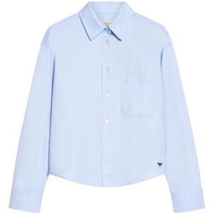 Weekend Max Mara, Dames, Blouses & Shirts, Blauw, Maat: M Katoen,