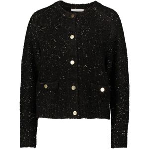Betty & Co - Gebreid Vest - Zwart - Lange Mouw - Normale Pasvorm