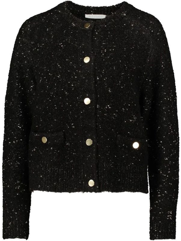 Betty & Co - Gebreid Vest - Zwart - Lange Mouw - Normale Pasvorm