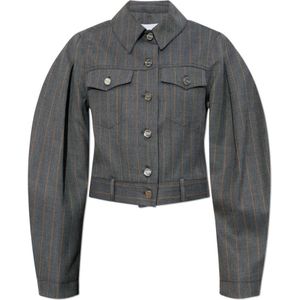 Ganni, Dames, Jassen, Grijs, Maat: M Wol,