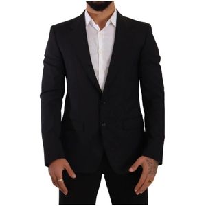 Dolce & Gabbana, Heren, Pakken, Zwart, Maat: M Wol,