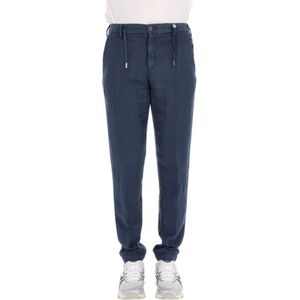 Myths, Heren, Broeken, Blauw, Maat: L Linnen,